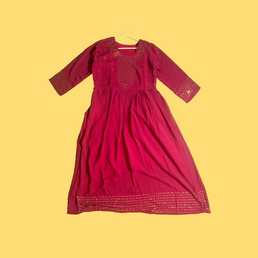 Long Umbrella Top [ Wine Red ] Women's