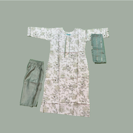 3piece Cotton Cut Kurta