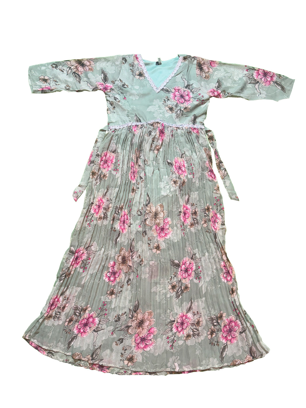 Anarkali Georgette Long Frock [ Burgundy ] Women's