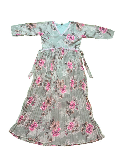 Anarkali Georgette Long Frock [ Burgundy ] Women's