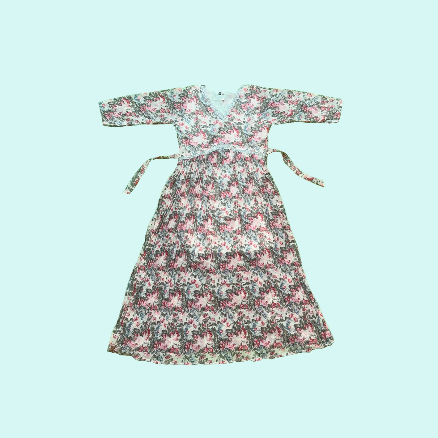 Anarkali Georgette Long Frock [ Burgundy ] Women's