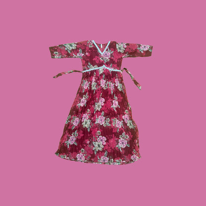 Anarkali Georgette Long Frock [ Burgundy ] Women's