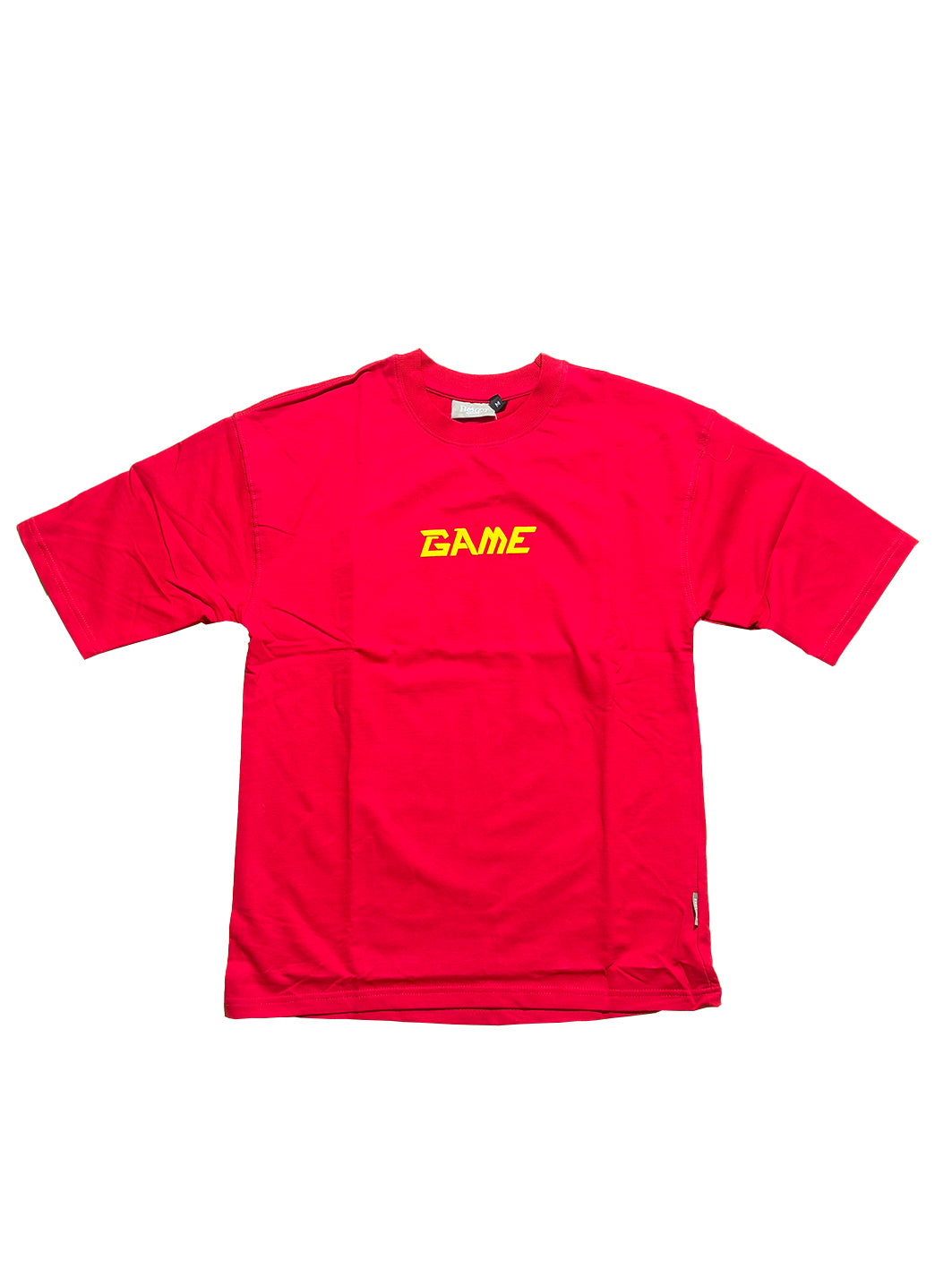 Oversized Men Back Printed T-Shirt [ GAME ] Carmine Red