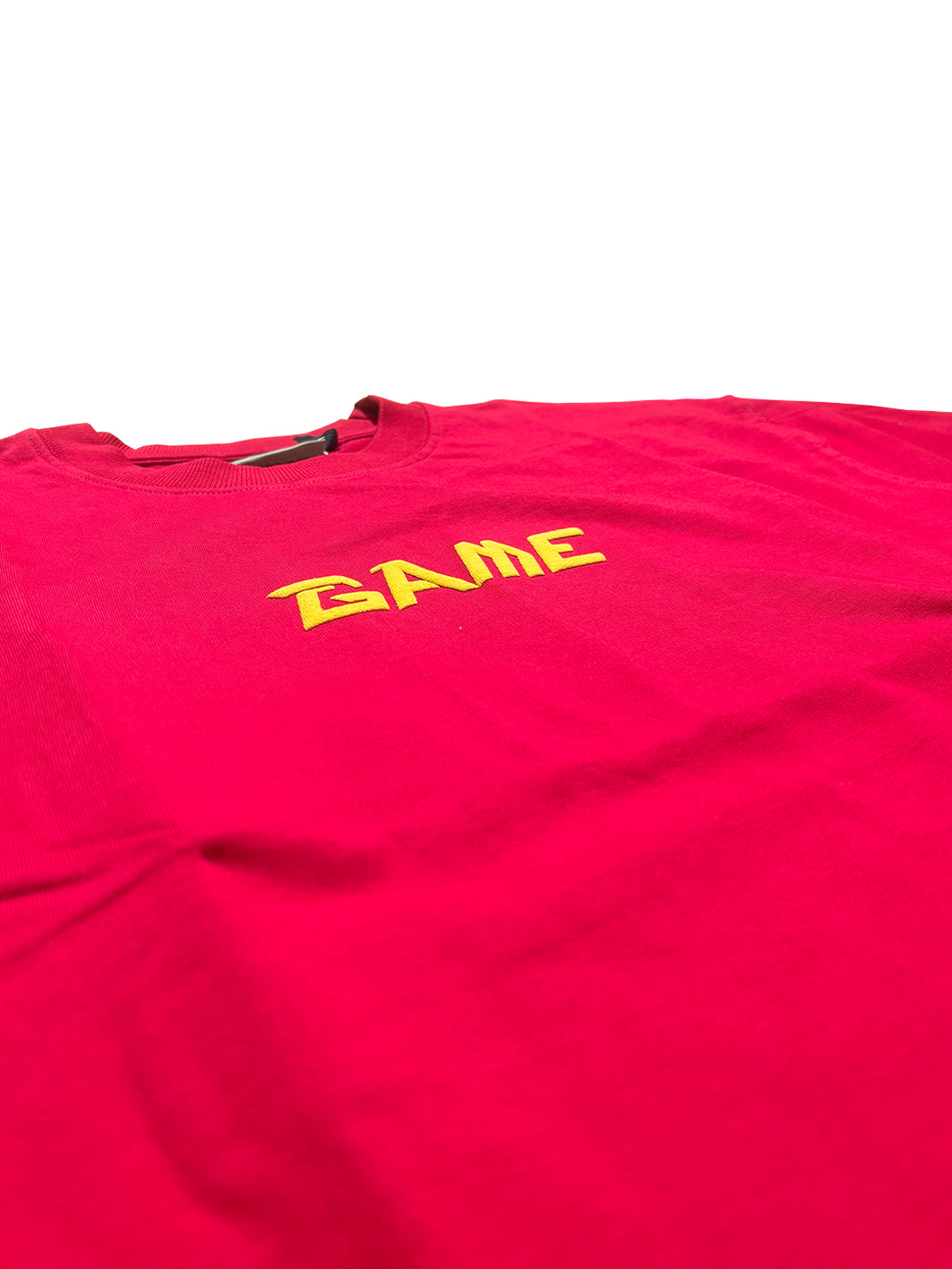 Oversized Men Back Printed T-Shirt [ GAME ] Carmine Red