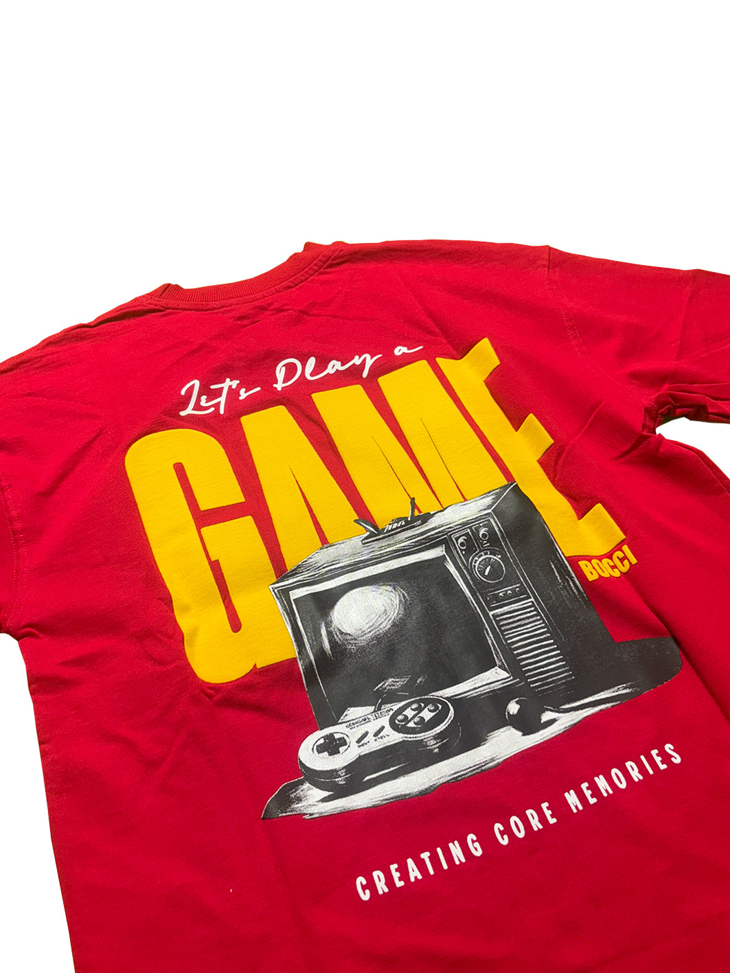 Oversized Men Back Printed T-Shirt [ GAME ] Carmine Red