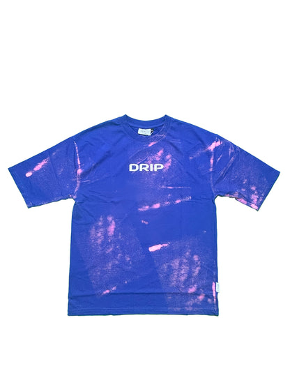 Men Oversized Back Printed T-shirt [ DRIP ] Cerulean Blue drip