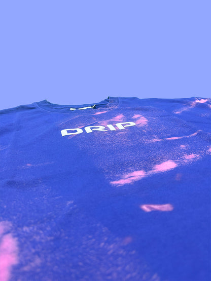 Men Oversized Back Printed T-shirt [ DRIP ] Cerulean Blue drip