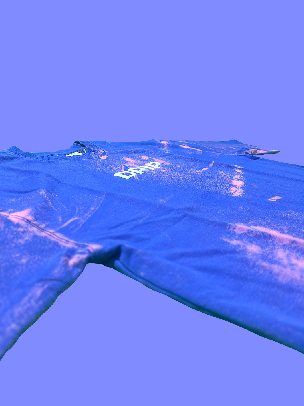 Men Oversized Back Printed T-shirt [ DRIP ] Cerulean Blue drip