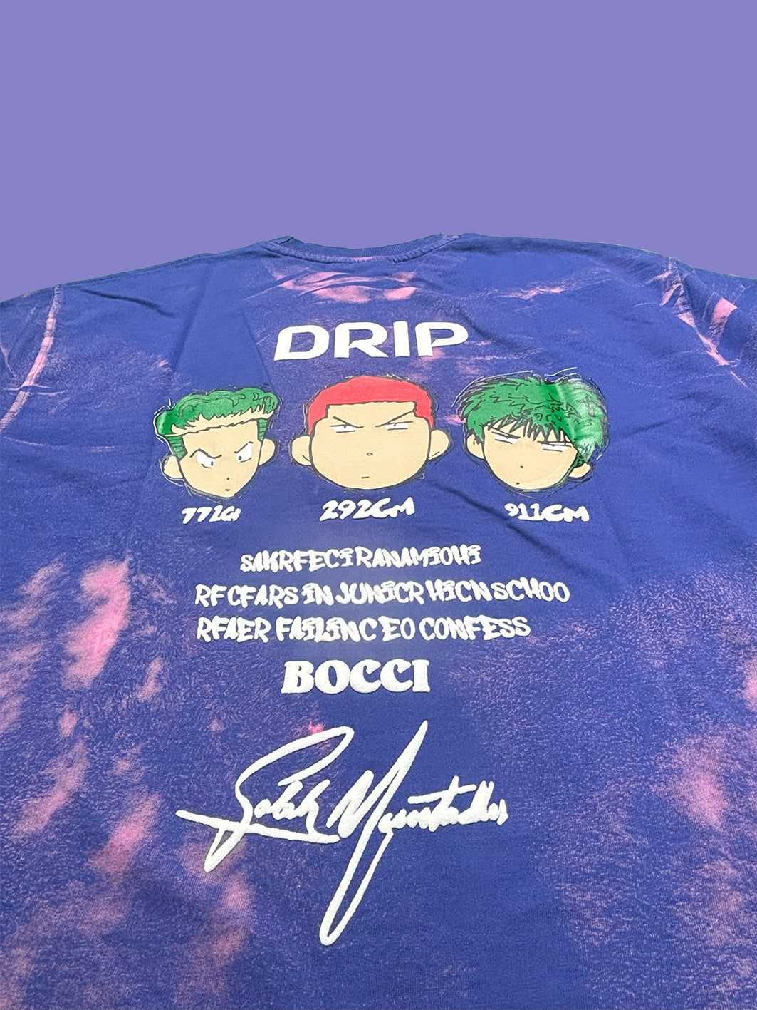 Men Oversized Back Printed T-shirt [ DRIP ] Cerulean Blue drip