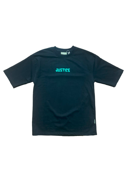 Green - Oversized  Men Back Printed T-shirt [ JUSTICE ]
