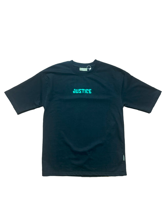 Green - Oversized  Men Back Printed T-shirt [ JUSTICE ]