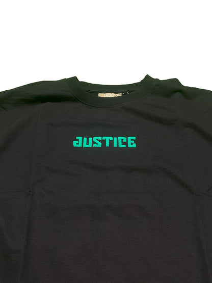 Green - Oversized  Men Back Printed T-shirt [ JUSTICE ]