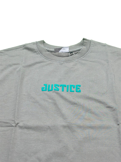 Green - Oversized  Men Back Printed T-shirt [ JUSTICE ]