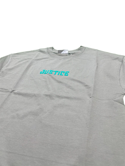 Green - Oversized  Men Back Printed T-shirt [ JUSTICE ]