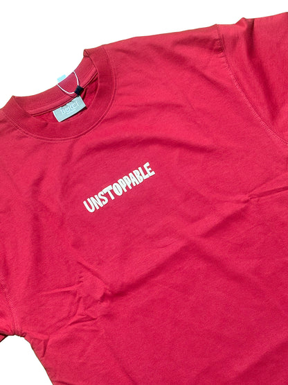 Men Oversized Red Back Printed - T-shirt [ Unstoppable ]