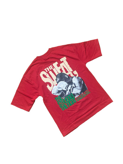 Men Oversized Red Back Printed - T-shirt [ Unstoppable ]