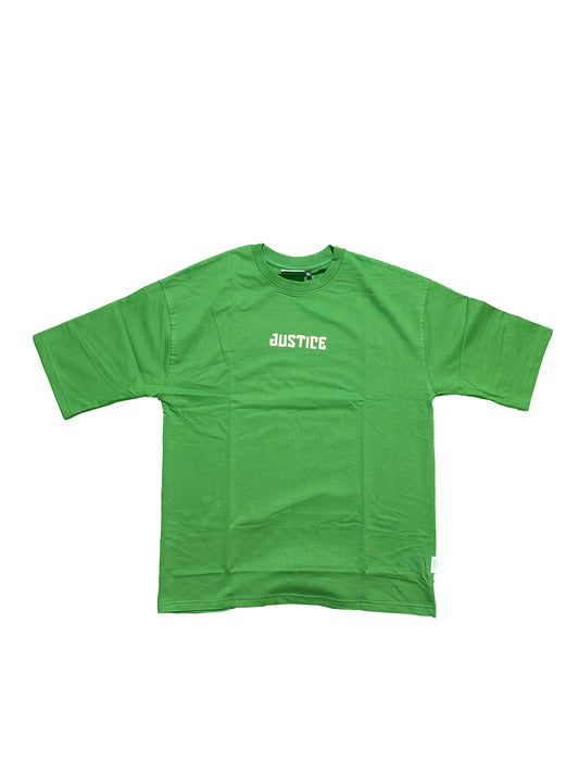 Green - Oversized  Men Back Printed T-shirt [ JUSTICE ]