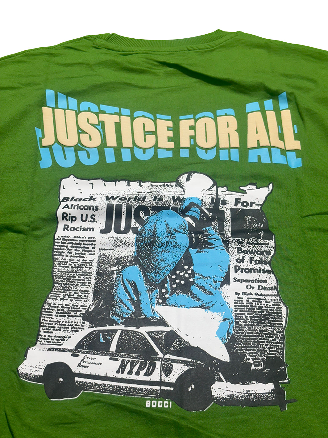 Green - Oversized  Men Back Printed T-shirt [ JUSTICE ]