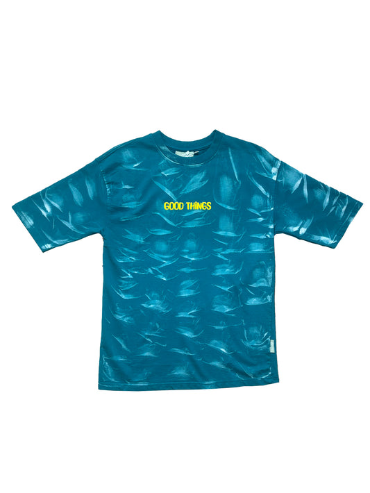 Men Oversized T-shirt Back Printed [ GOOD THINGS ] Vivid Burgundy