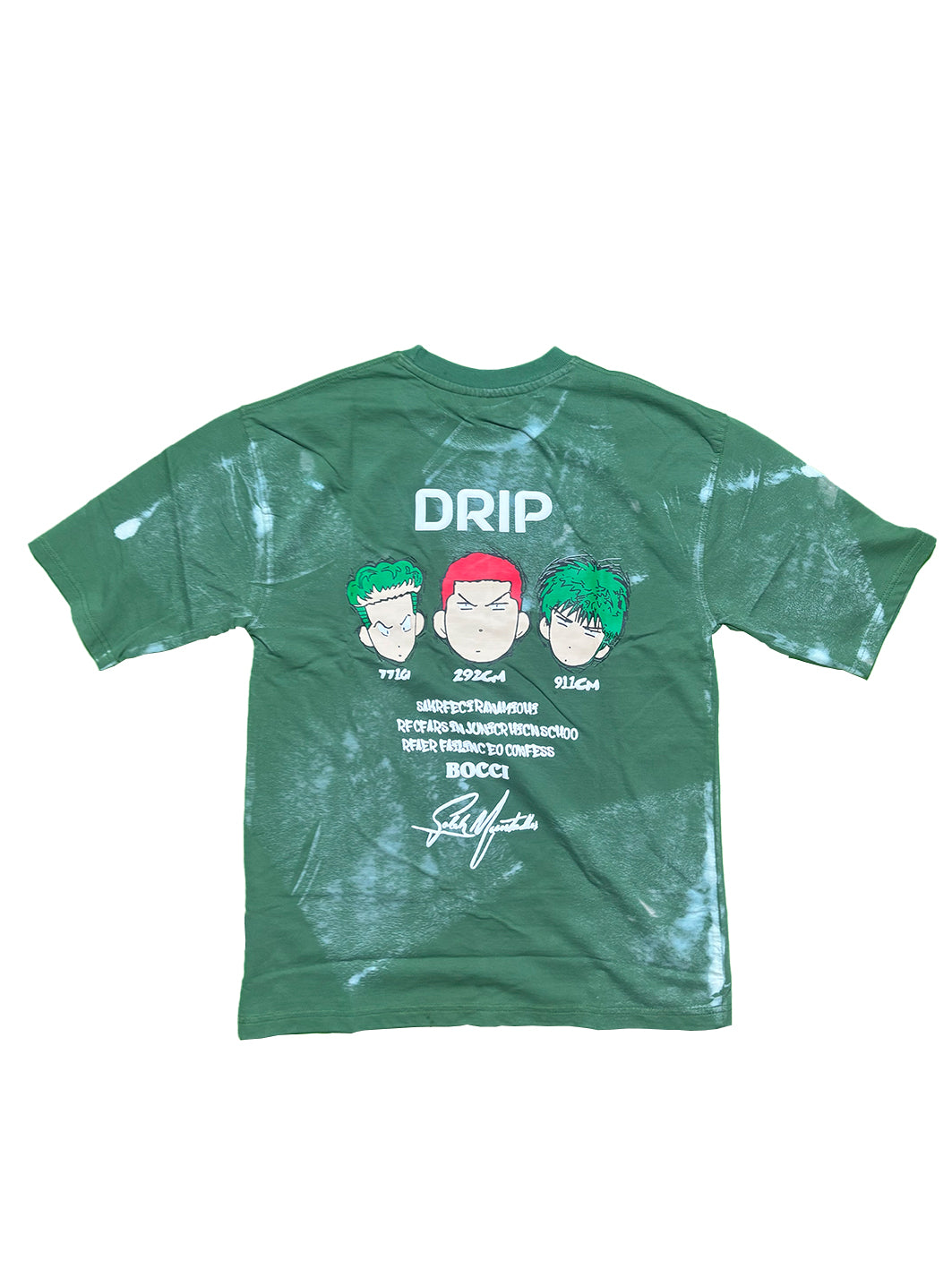 Men Oversized Back Printed T-shirt [ DRIP ] Cerulean Blue drip