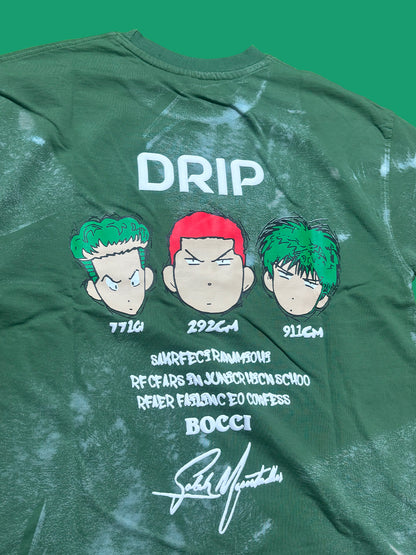 Men Oversized Back Printed T-shirt [ DRIP ] Cerulean Blue drip