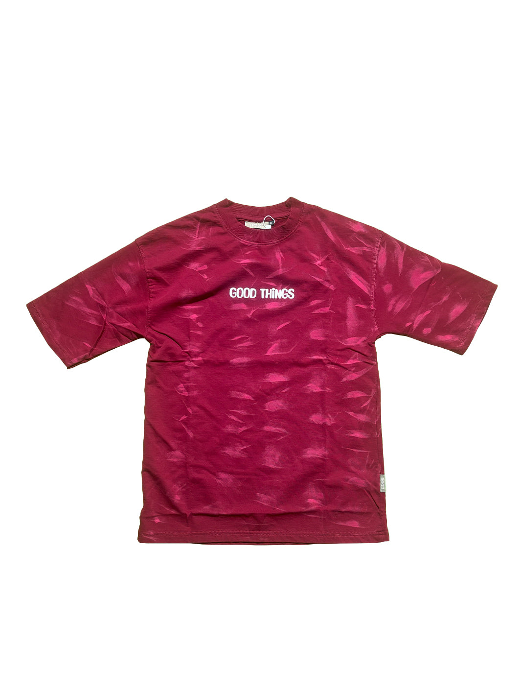 Men Oversized T-shirt Back Printed [ GOOD THINGS ] Vivid Burgundy