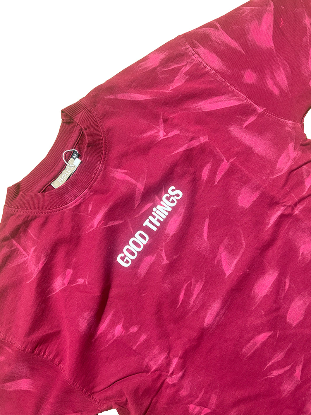 Men Oversized T-shirt Back Printed [ GOOD THINGS ] Vivid Burgundy