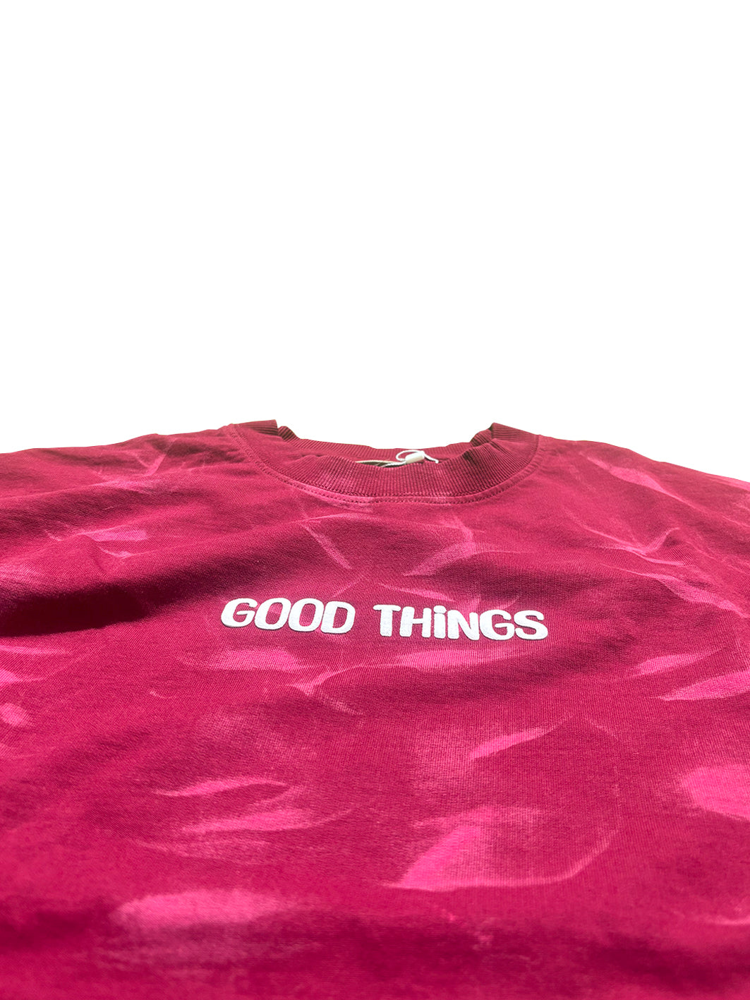 Men Oversized T-shirt Back Printed [ GOOD THINGS ] Vivid Burgundy
