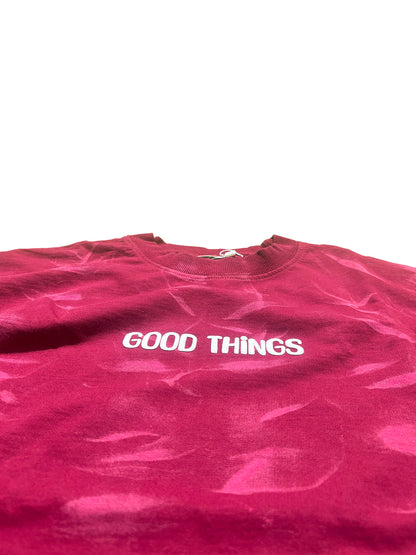 Men Oversized T-shirt Back Printed [ GOOD THINGS ] Vivid Burgundy
