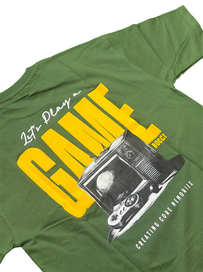 Oversized Men Back Printed T-Shirt [ GAME ] Carmine Red